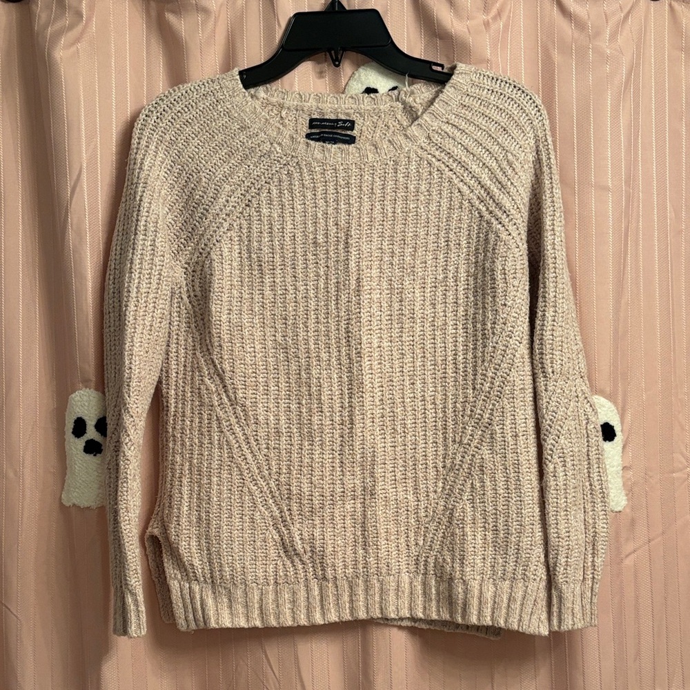American Eagle Outfitters Light Pink Crew Neck Sweater